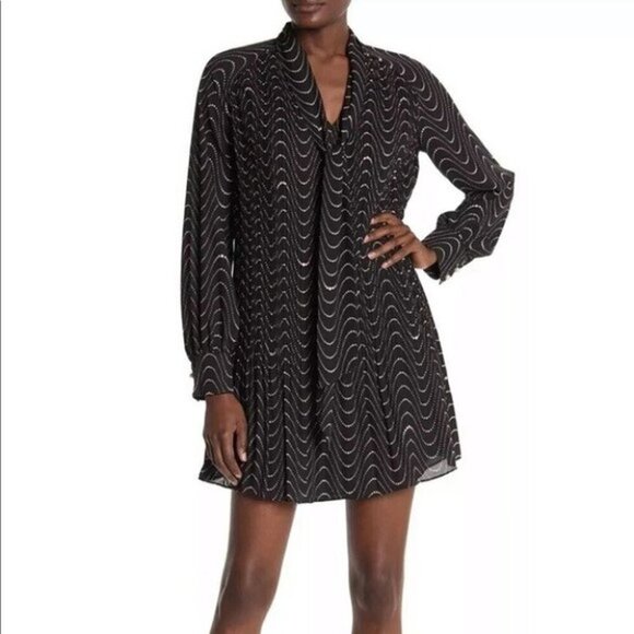 Kate Spade Wavy Dot Shift Dress Size 6 Black Pink $450 - Picture 9 of 10